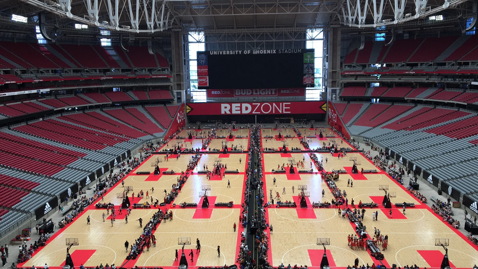 Commercial basketball court installation