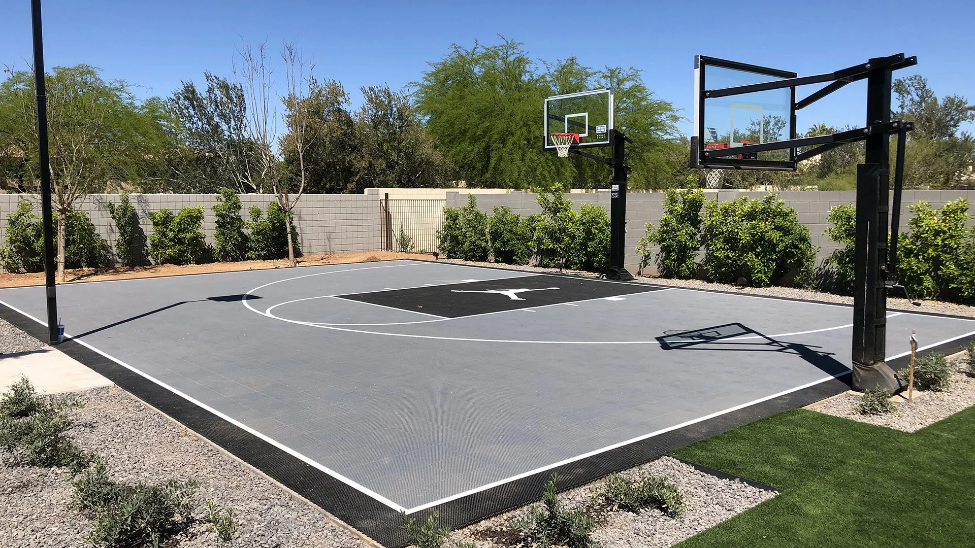 gray and black basketball sport court
