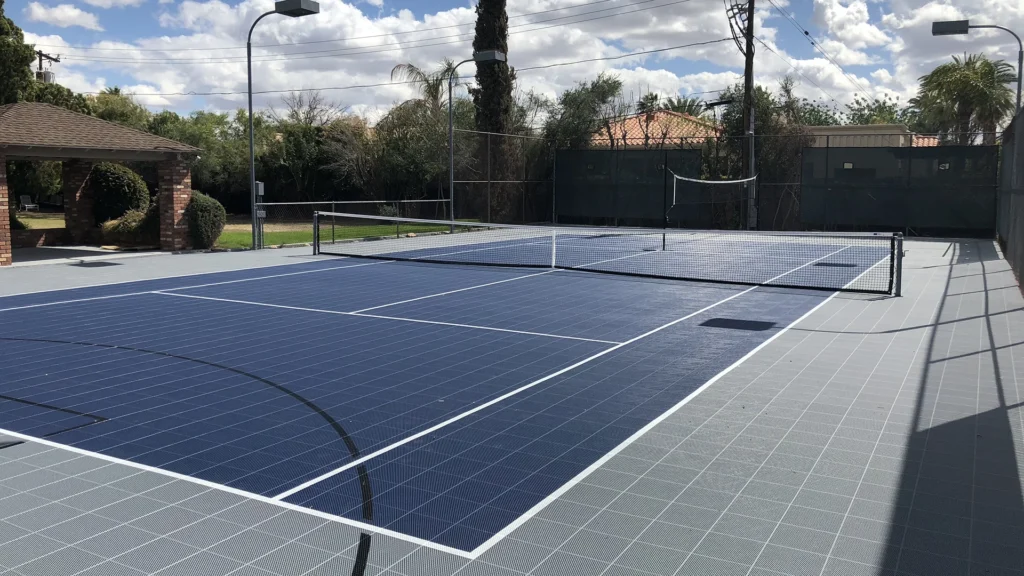 Modular tennis court