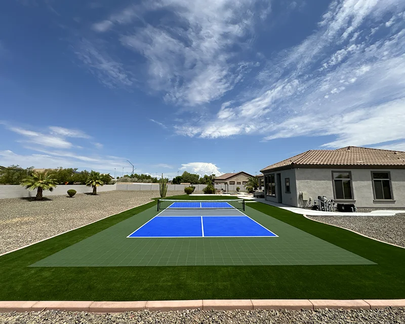 pickleball court and turf