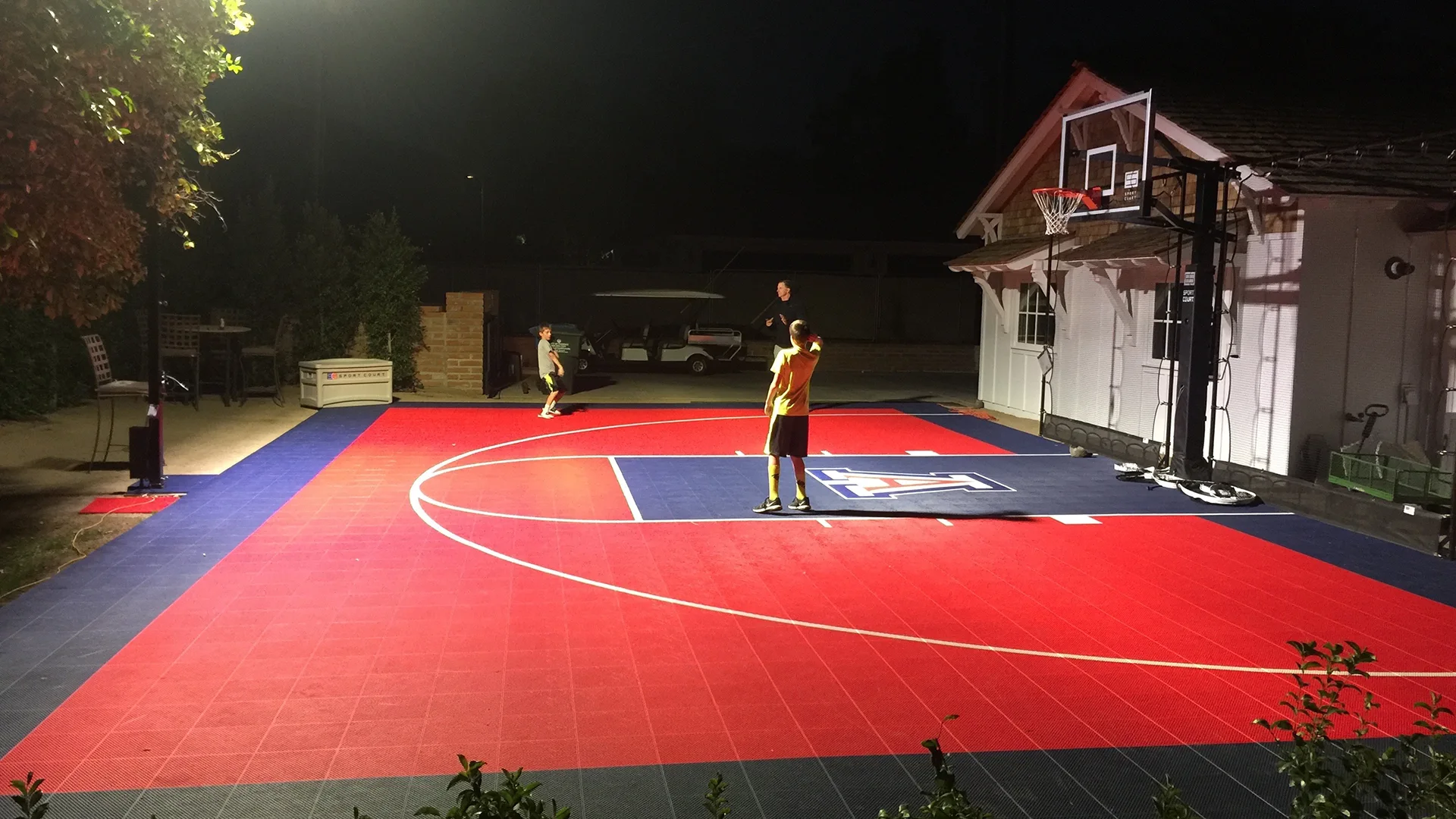 Modular court at night